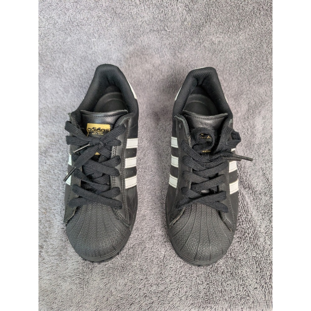 Adidas Superstar Black White Shell Toe Sneakers GW6931 Mens 6 Womens 7.5